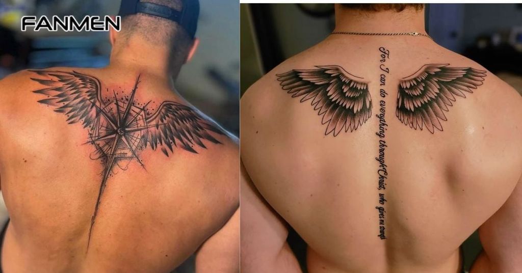 hình xăm đôi cánh sau lưng cho nam