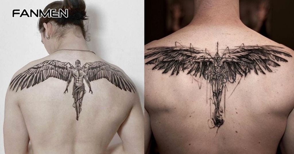 hình xăm đôi cánh sau lưng cho nam