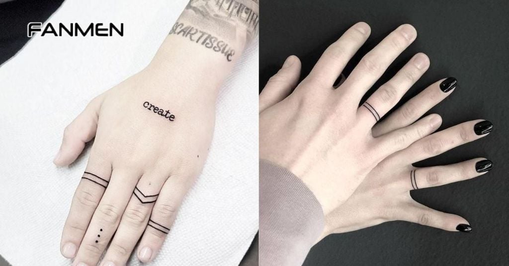 Hình xăm mini ngón tay phong cách tối giản