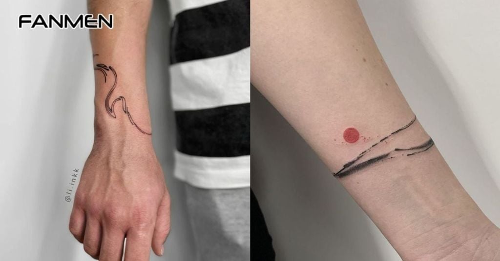 Hình xăm cổ tay đơn giản cho nam