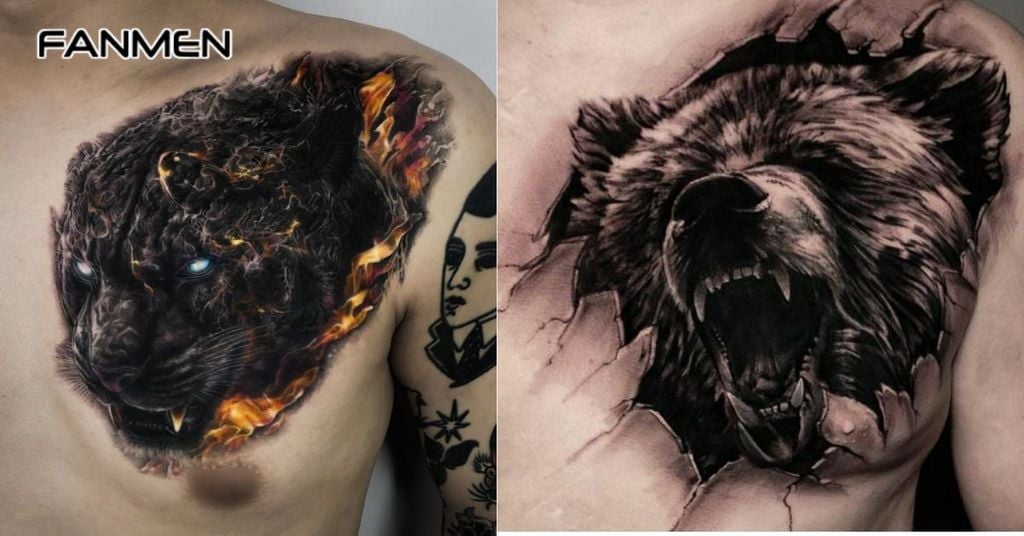 Hình xăm 3D động vật mạnh mẽ 7