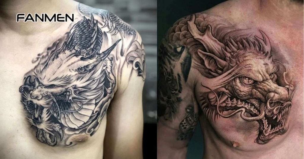 Hình xăm ở ngực cho nam về động vật