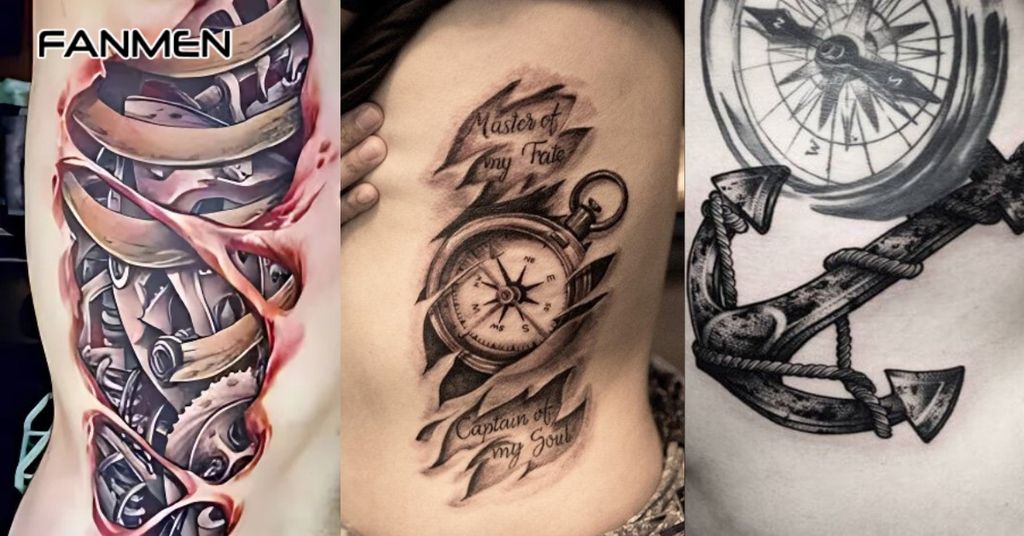 Hình xăm eo nam 3D sống động