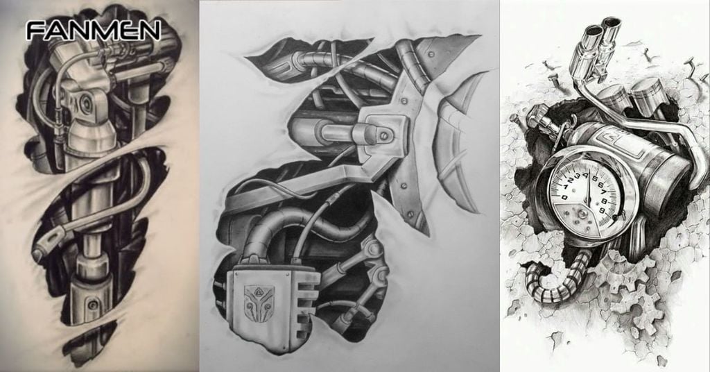 Hình xăm eo nam 3D sống động 4