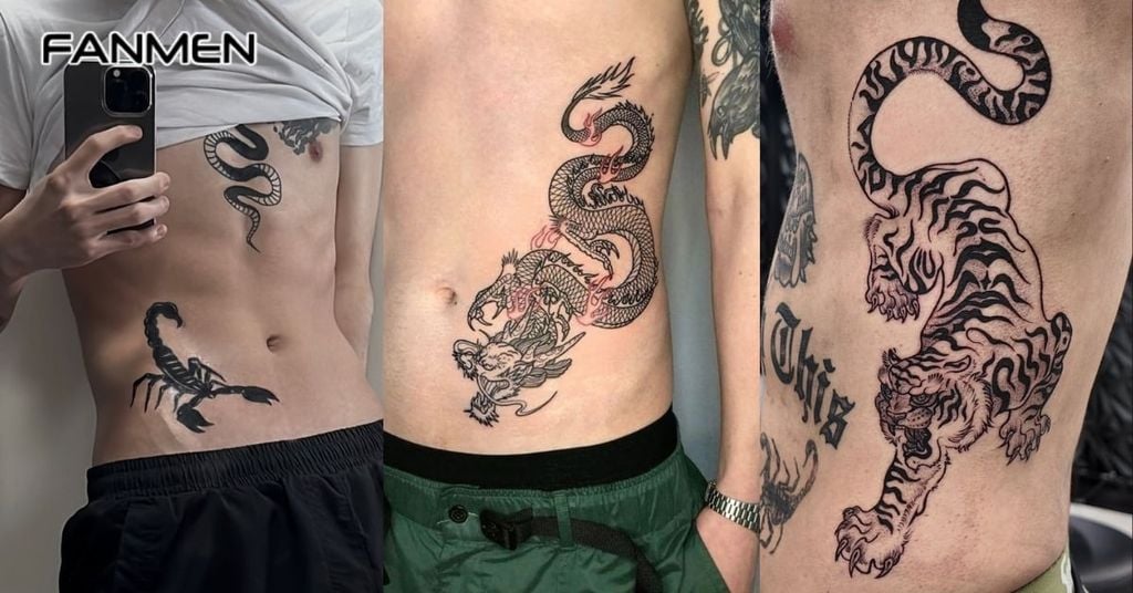 Hình xăm eo nam mạnh mẽ, cá tính 5