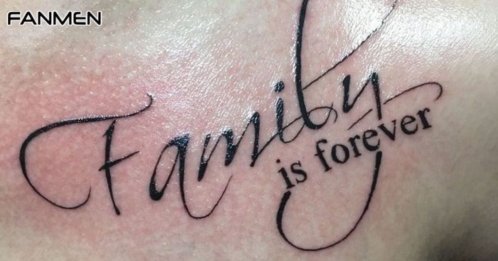 Hình xăm family ở ngực cho nam mẫu 5