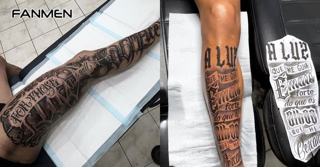 Hình Xăm Full Chân Phong Cách Chữ 2