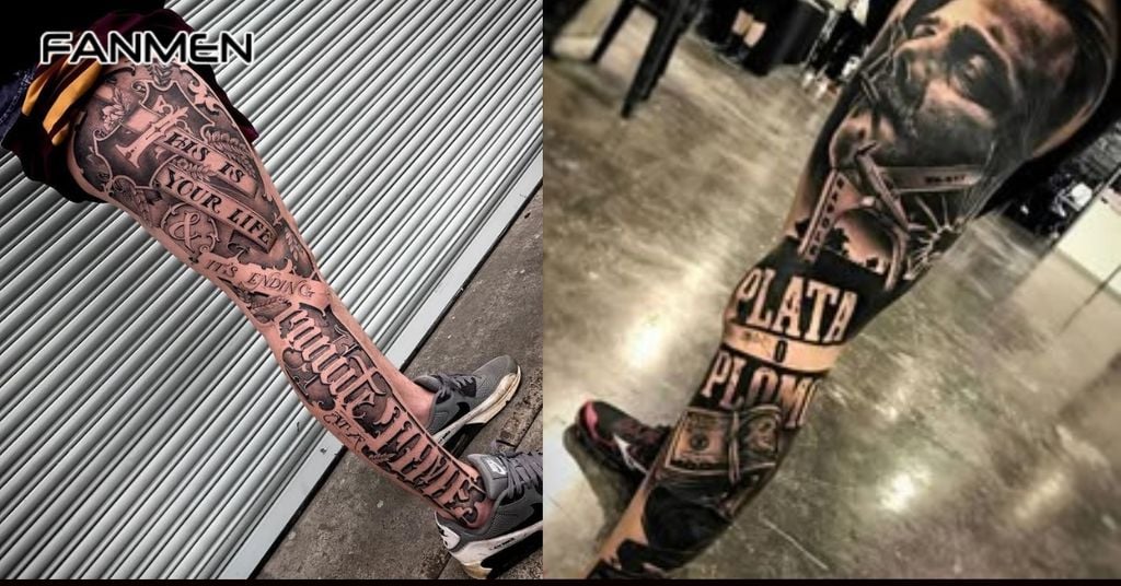 Hình Xăm Full Chân Phong Cách Chữ 3