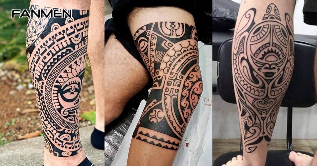 Hình Xăm Full Chân Phong Cách Maori 2