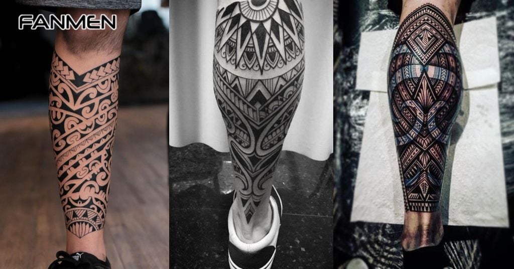 Hình Xăm Full Chân Phong Cách Maori 3