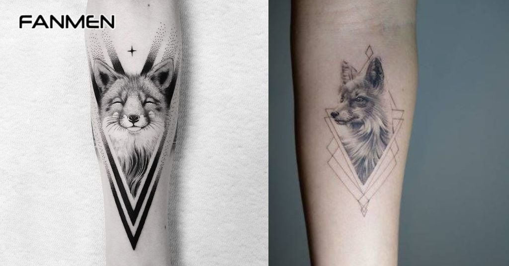 Hình Xăm Hồ Ly Blackwork 2