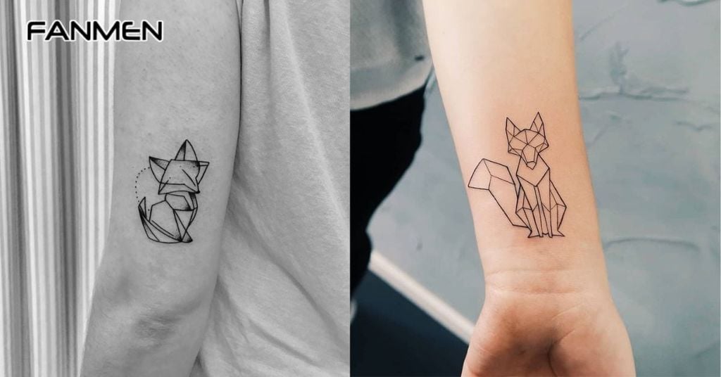 Hình xăm hồ ly Geometric 3