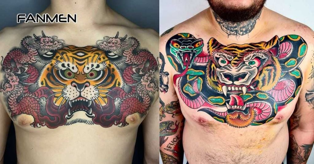 Hình xăm hổ toàn ngực