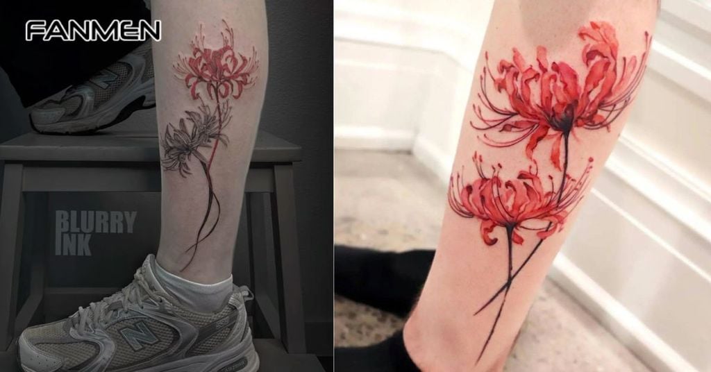 Hình xăm hoa bỉ ngạn 14