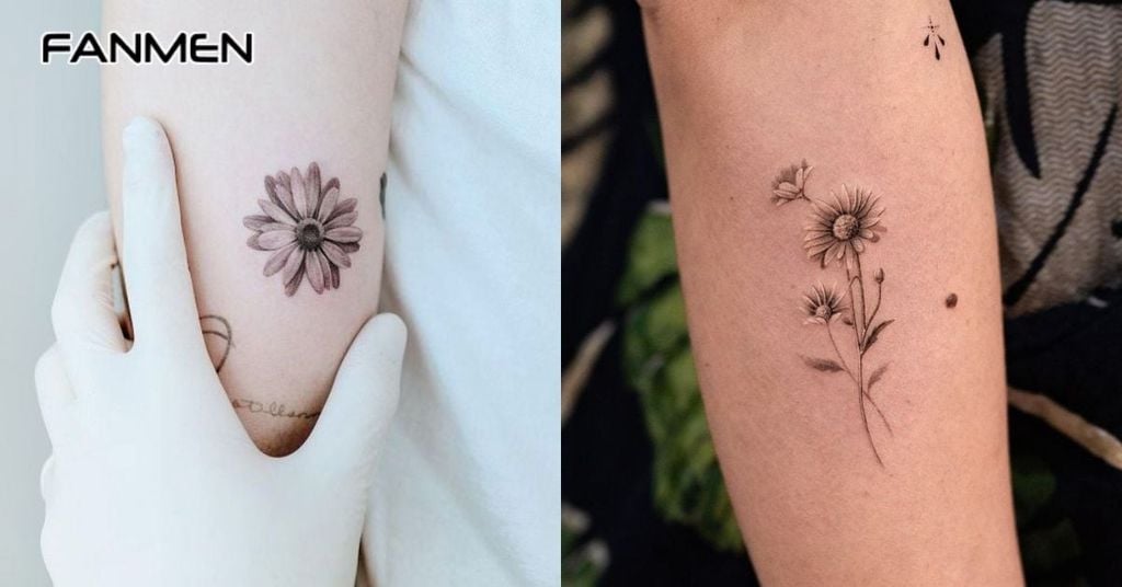 Hình xăm hoa cúc mini 4