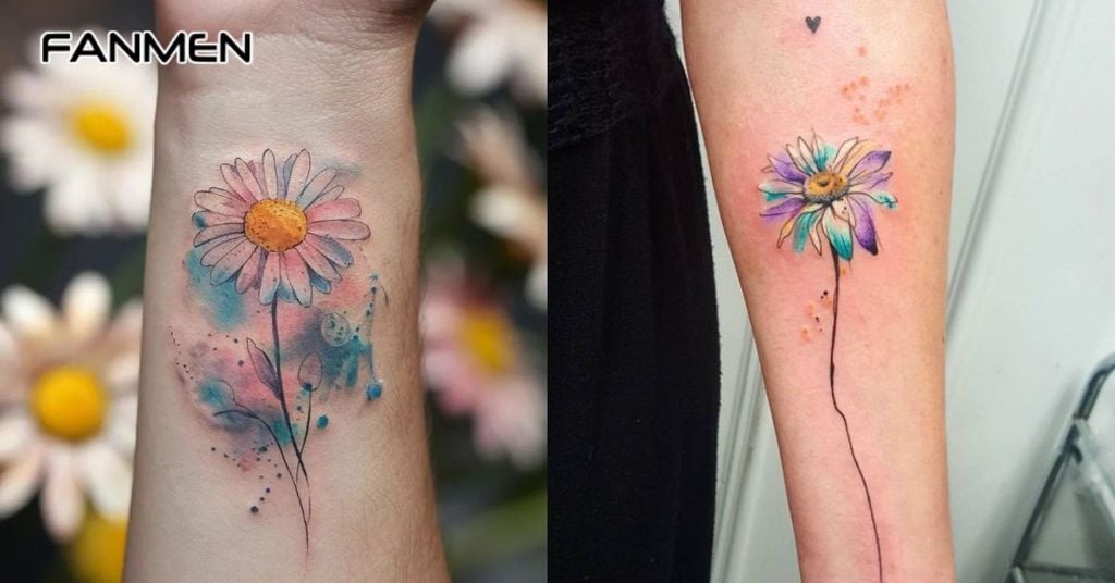 Hình xăm hoa cúc mini 6