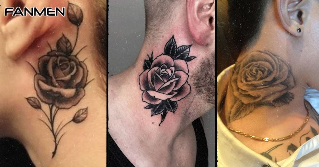 Hình Xăm Hoa Hồng Ở Cổ Cho Nam Mẫu 8