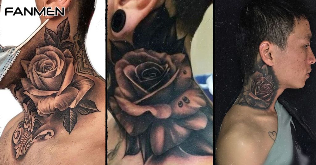 Hình Xăm Hoa Hồng Ở Cổ Cho Nam Mẫu 9
