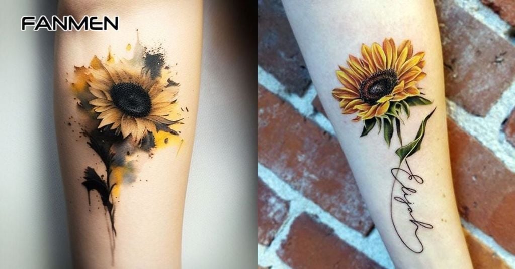hình xăm hoa hướng dương 3d 1