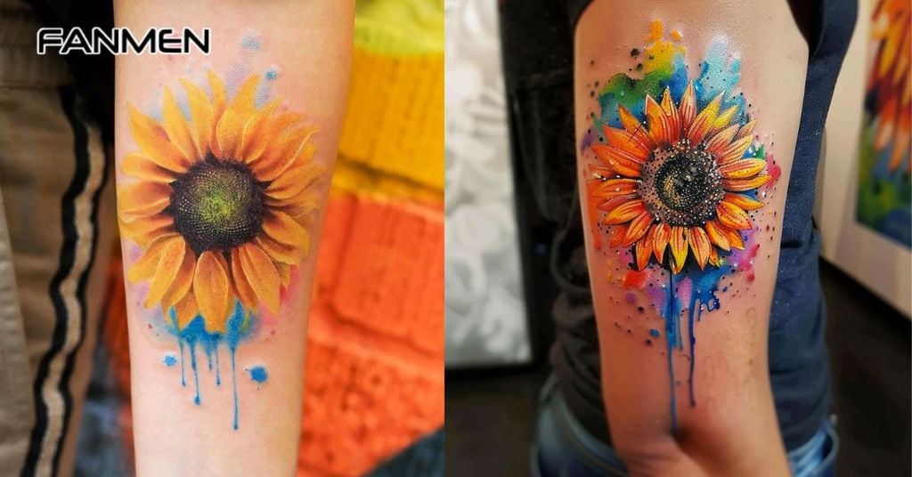 hình xăm hoa hướng dương 3d 6