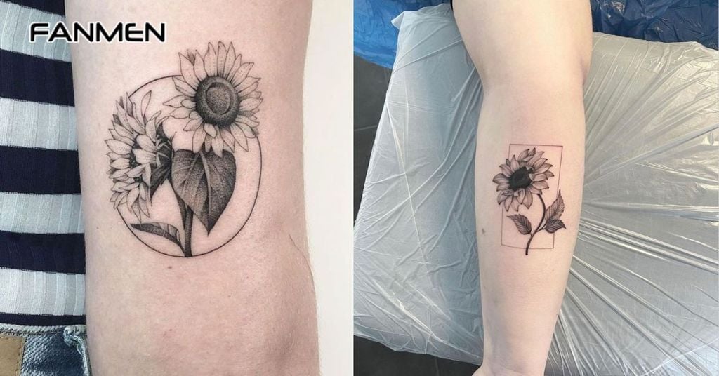 hình xăm hoa hướng dương mini 4