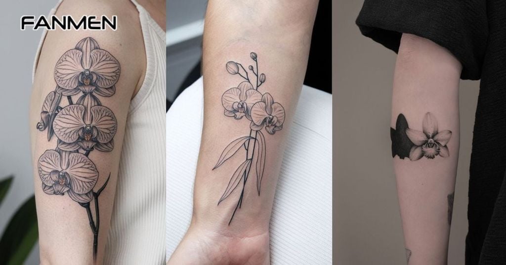 Hình xăm hoa lan cho nam 11