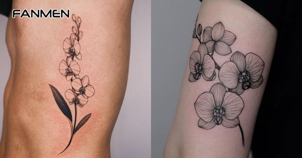 Hình xăm hoa lan cho nam 9