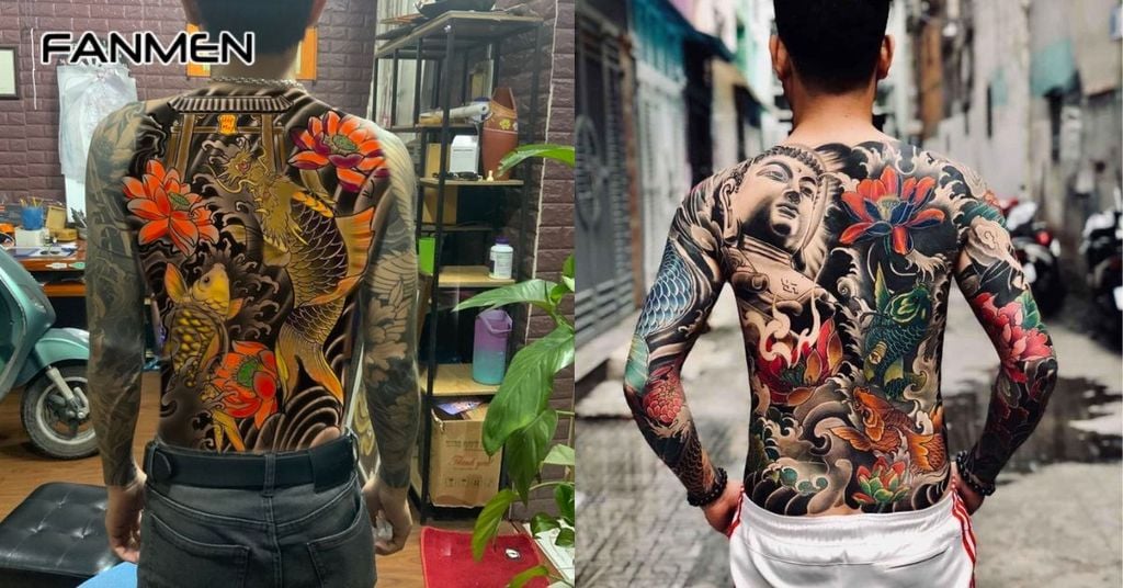 Hình xăm hoa ở lưng 1