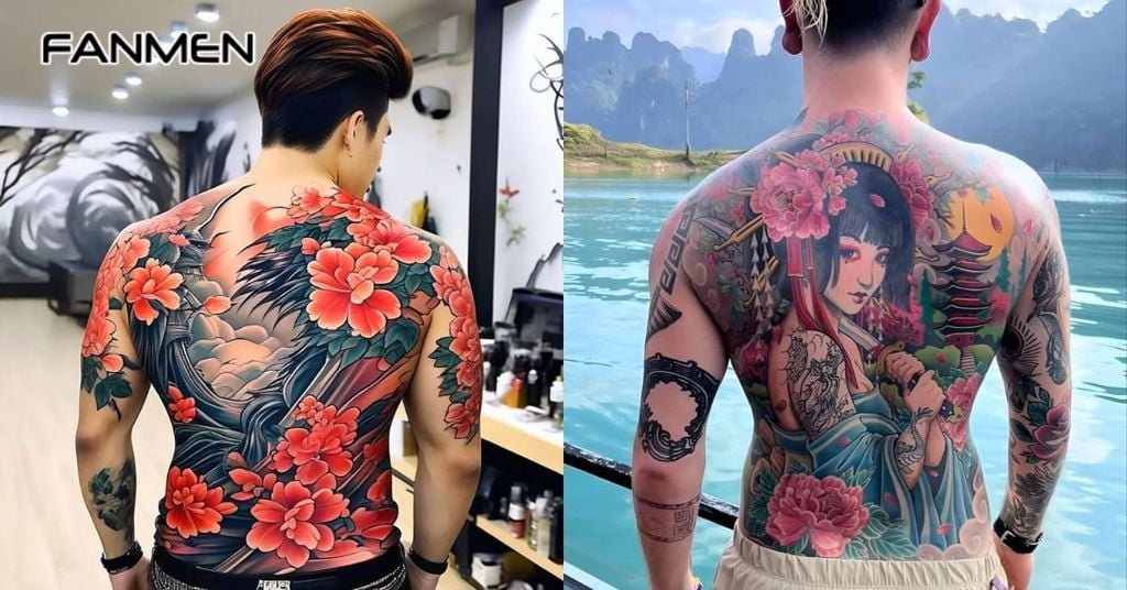 Hình xăm hoa ở lưng 7