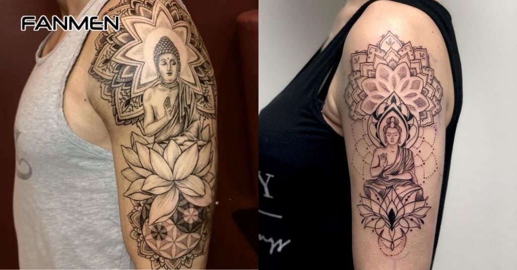 Hình hoa sen và đức phật 6