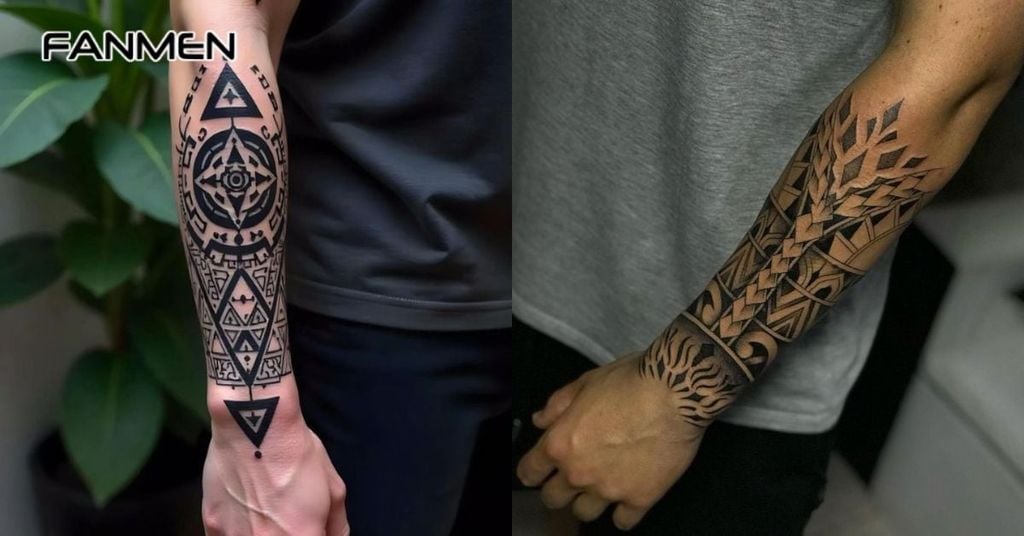 Hình xăm hoa văn cánh tay đẹp cho nam 12