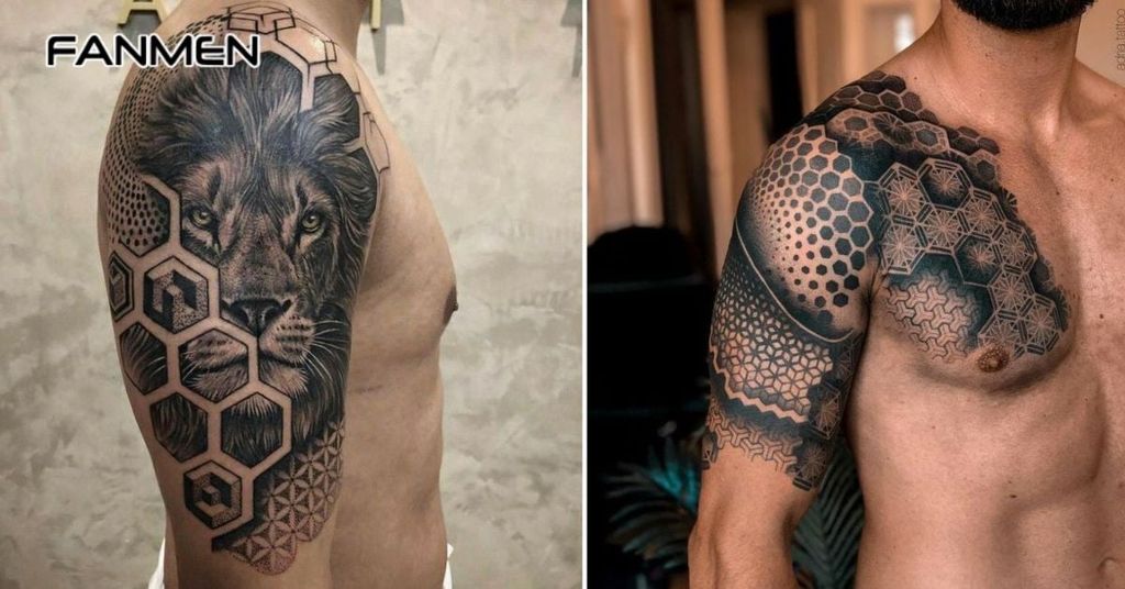 Hình xăm hoa văn bắp tay hình học&nbsp;4