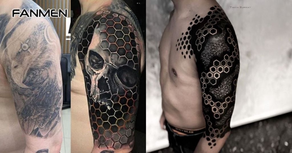 Hình xăm hoa văn bắp tay hình học&nbsp;5