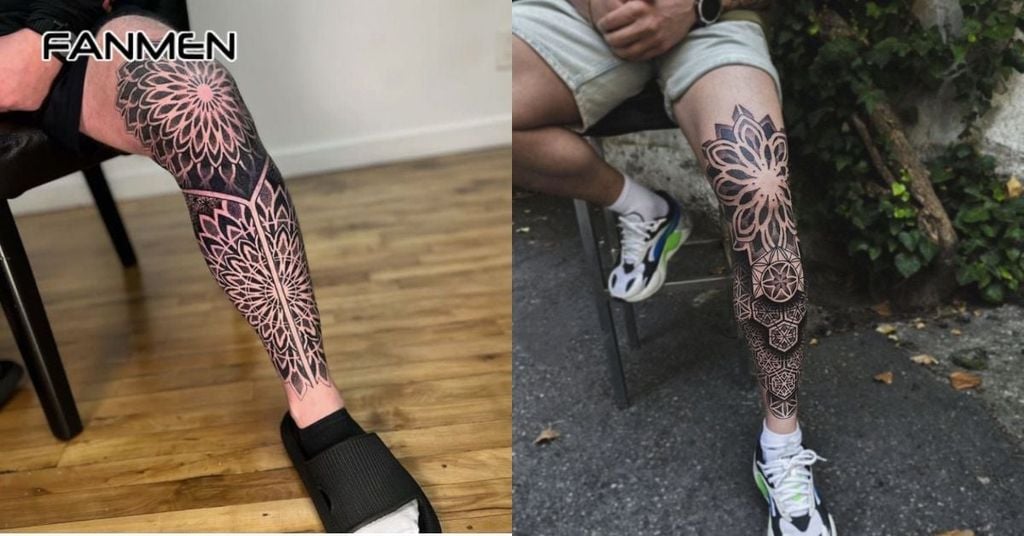 Hình xăm hoa văn ở chân 1