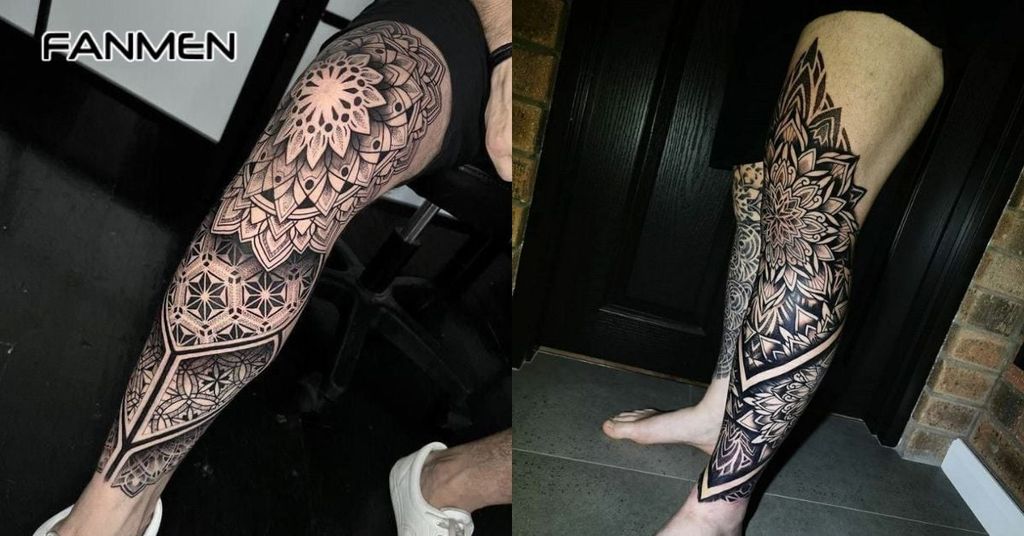 Hình xăm hoa văn ở chân 4