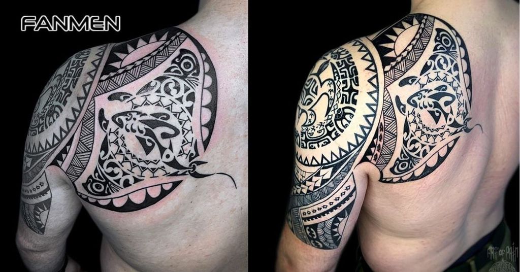 Hình xăm hoa văn ở vai 2