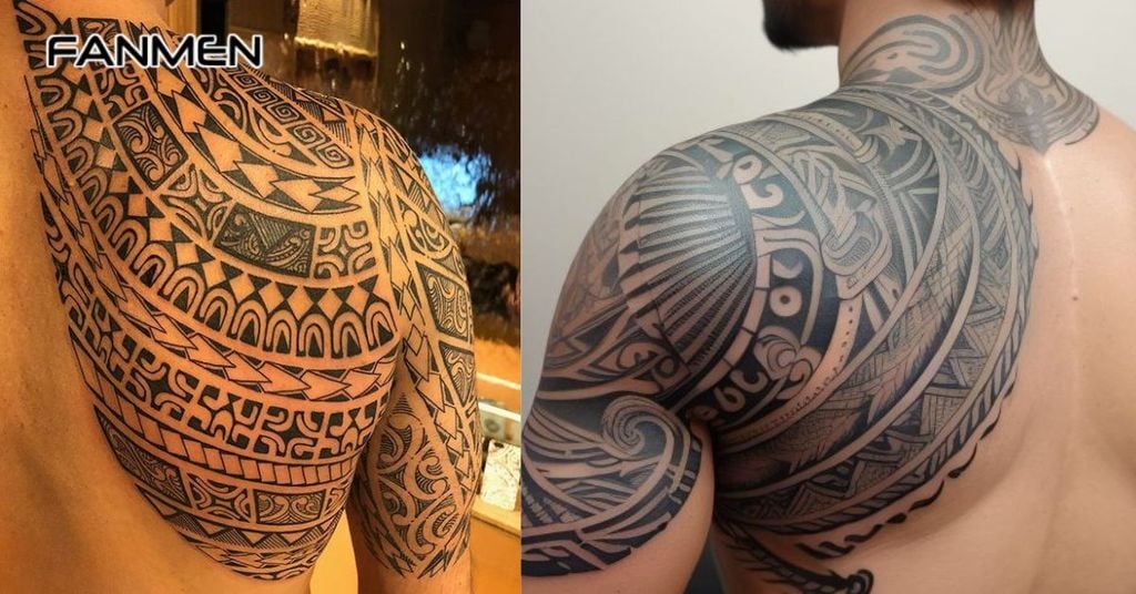 Hình xăm hoa văn ở vai 4