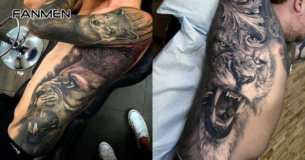 Hình xăm bên hông nam về động vật 10