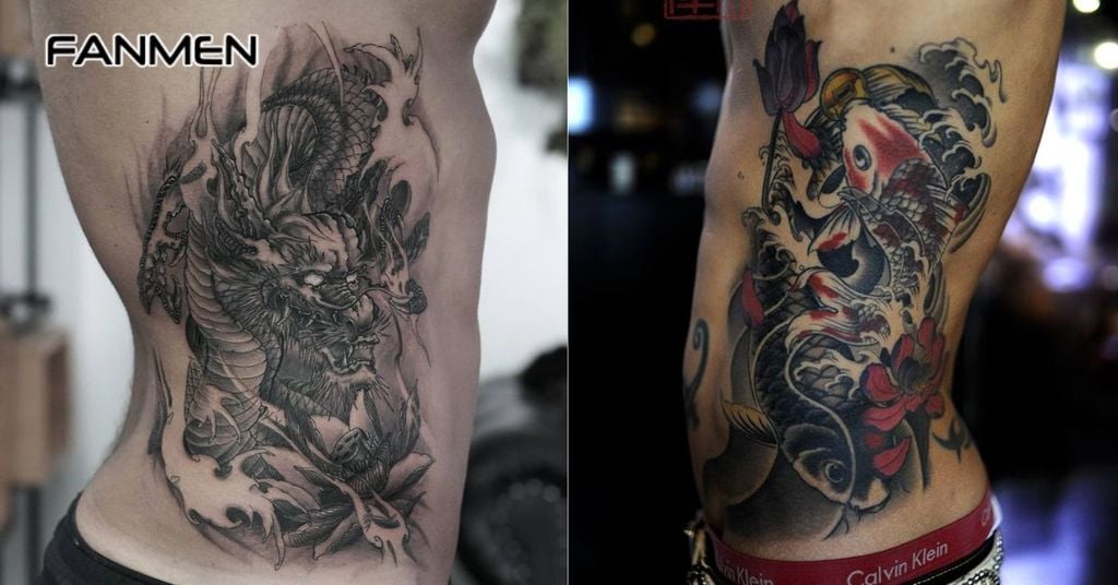 Hình xăm bên hông nam về động vật 6