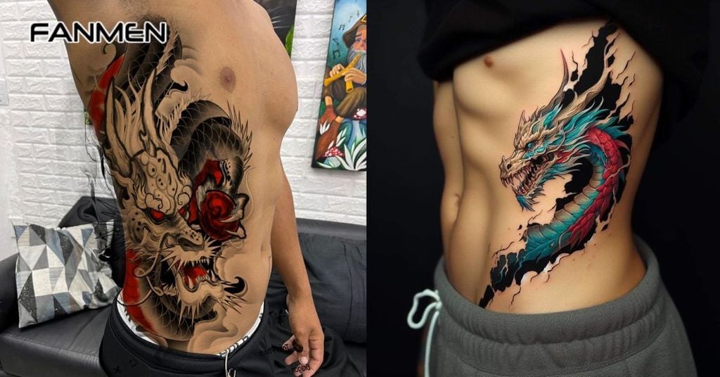 Hình xăm bên hông nam về động vật 8