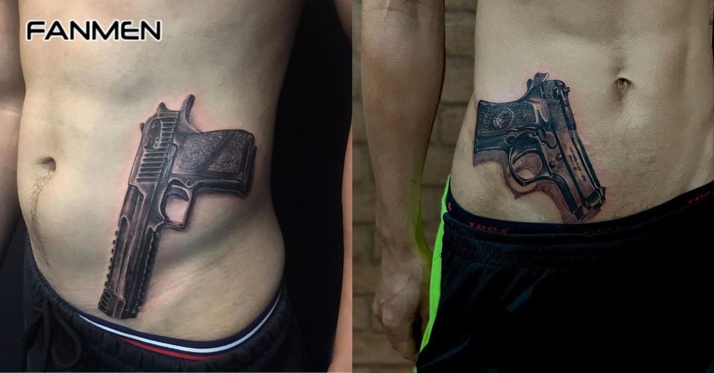 Hình xăm khẩu súng chất lừ