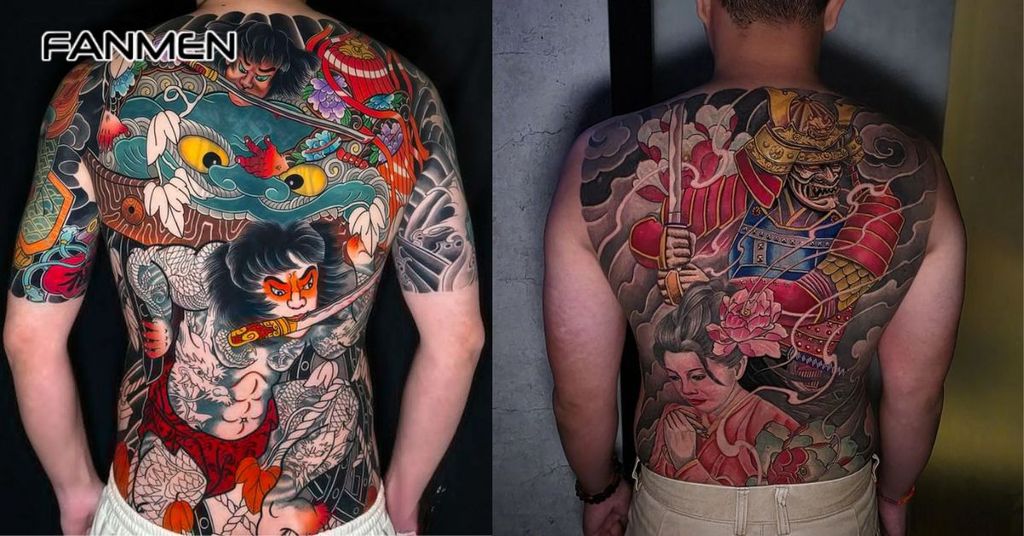 Hình xăm kín lưng phong cách cổ Nhật