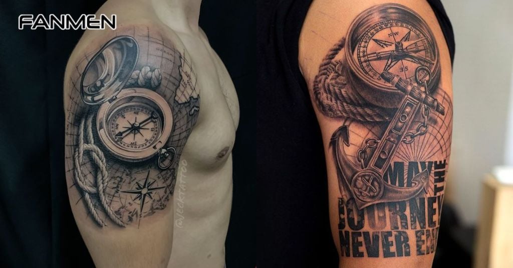 Hình xăm la bàn 3D 5