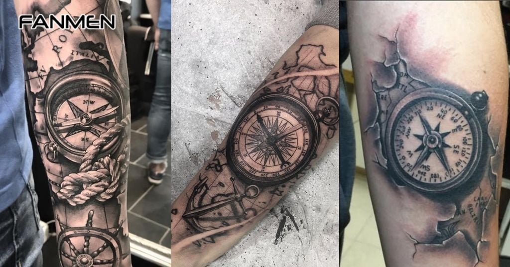 Hình xăm la bàn 3D