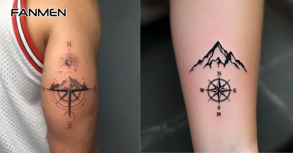 Hình xăm la bàn mini 7