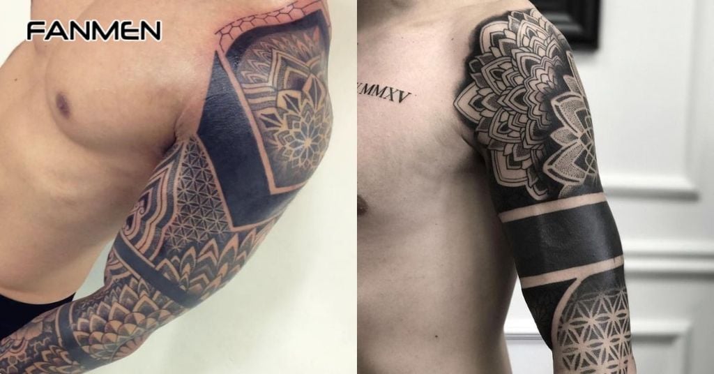 Hình Xăm Mandala Blackwork