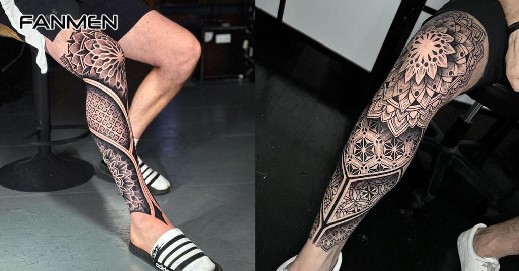 Hình xăm mandala blackwork 10