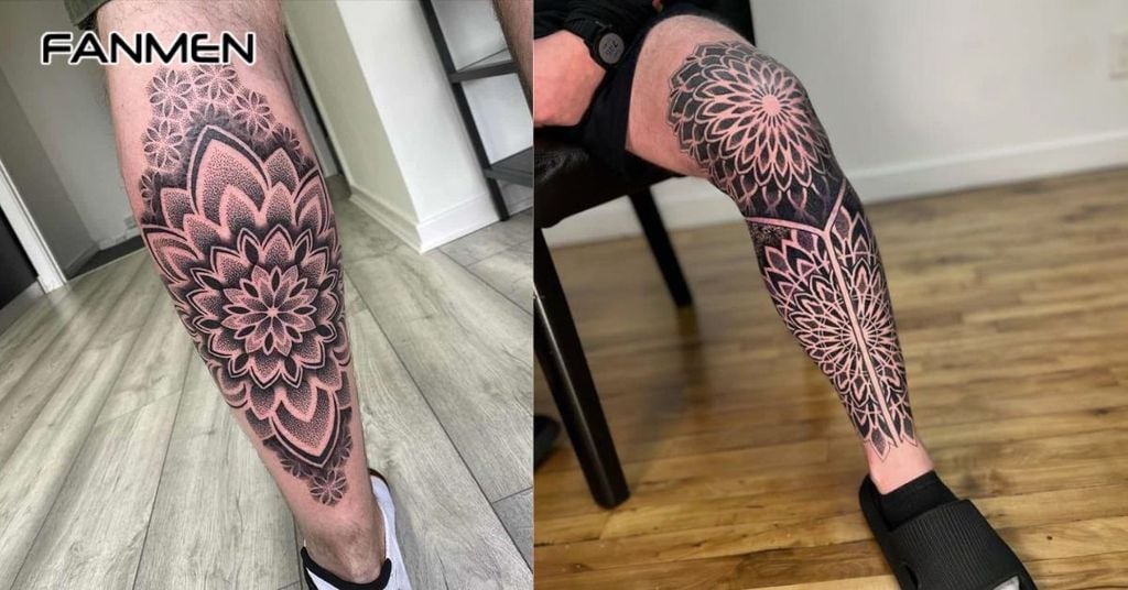 Hình xăm mandala blackwork 7