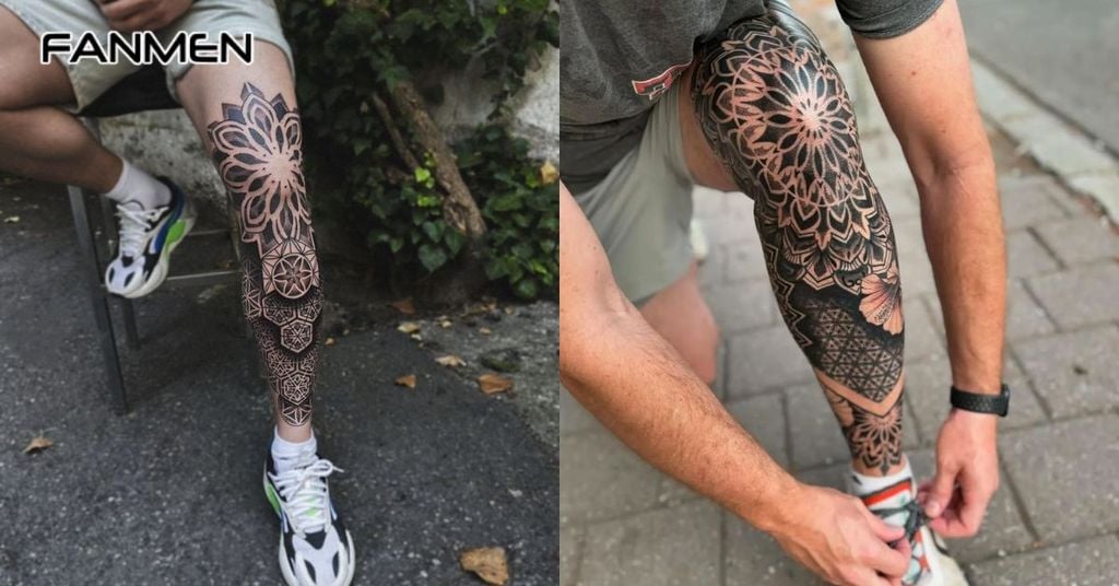 Hình xăm mandala blackwork 8