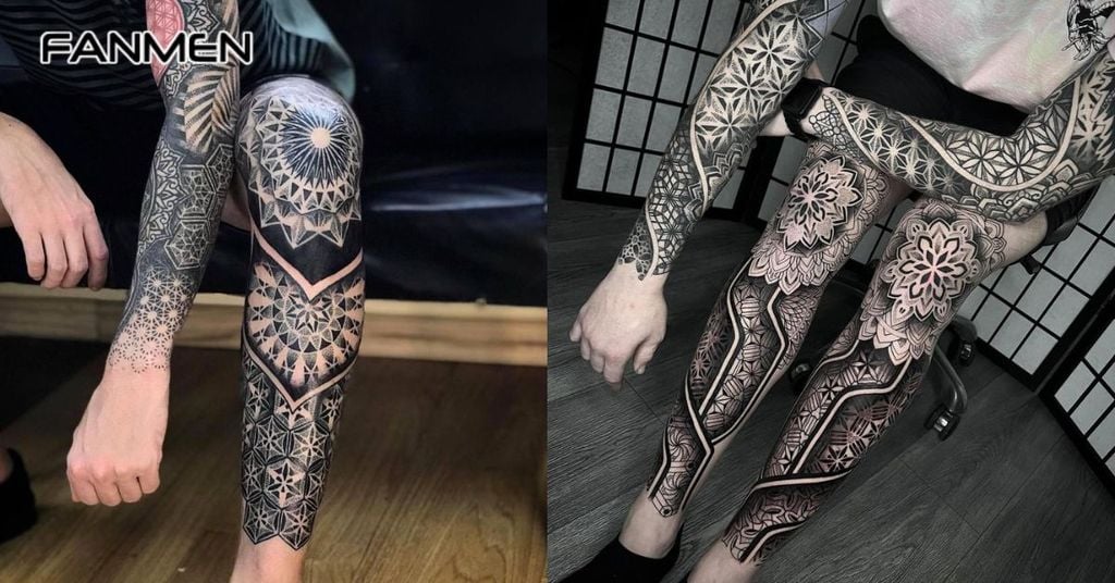 Hình xăm mandala blackwork 9